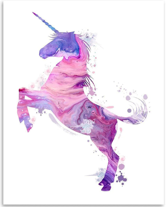 Pastel Painted Unicorn Print - Watercolor Unicorn Painting Wall Art Wall Decor for Girls Bedroom Nursery and Kids Room Lovely Decor 11x14 Unframed Art Print Poster