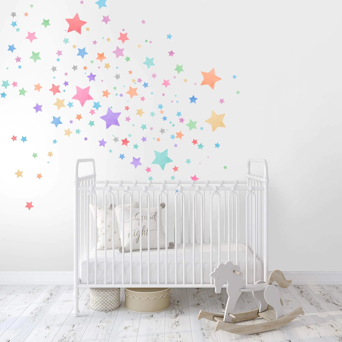 Murwall Kids Wall Decal Nursery Wall Decal Peel and Stick Watercolor Star Wall Decals Stickers