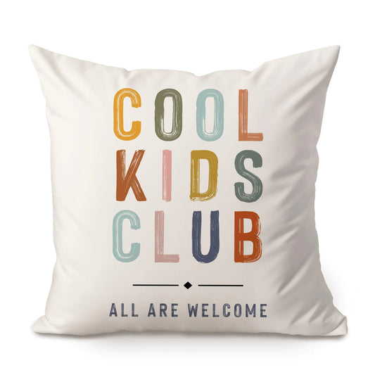 Cool Kids Club Pillow Cover Kids Room Decor Playroom Decor Kids Room Decor Boho Kids Room Classroom Decor Kids Playroom Decor Nursery Throw Pillow Decor Classroom 18x18 Pillowcase