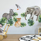 Murwall Kids Wall Decals Nursery Tropical Wall Sticker Safari Animals Decal Exotic Decals Leaf Wall Sticker Kids Room Nursery